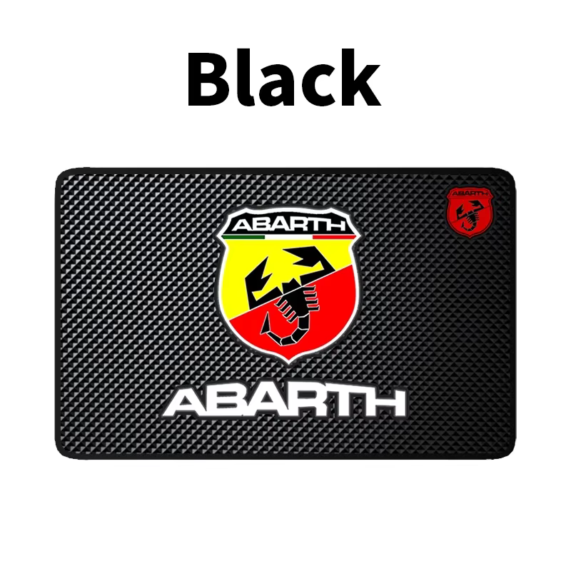 Tapis antidérapant en Silicone pour voiture, Badge d'emblème de Console intérieure, pour Fiat Abarth