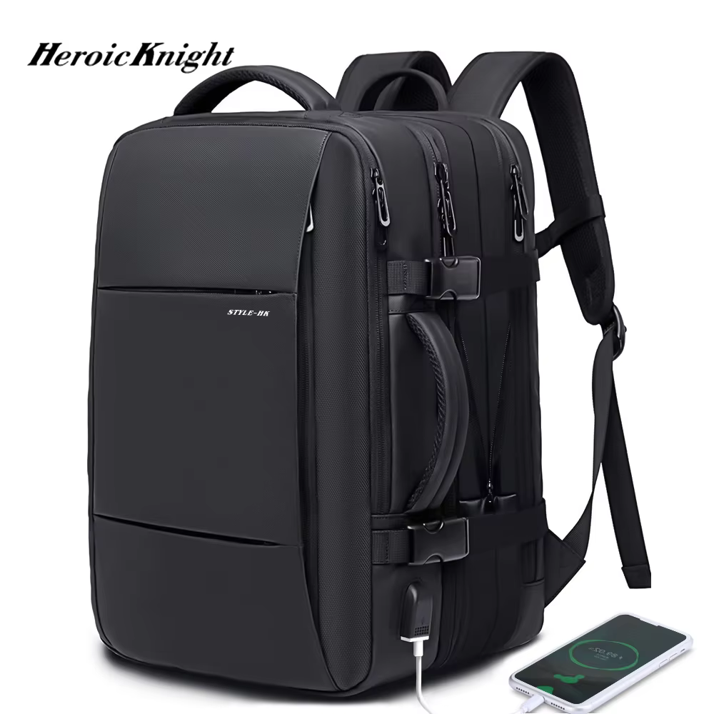 Heroic Knight sac à dos de voyage hommes sac à dos d'affaires école extensible USB sac grande capaci