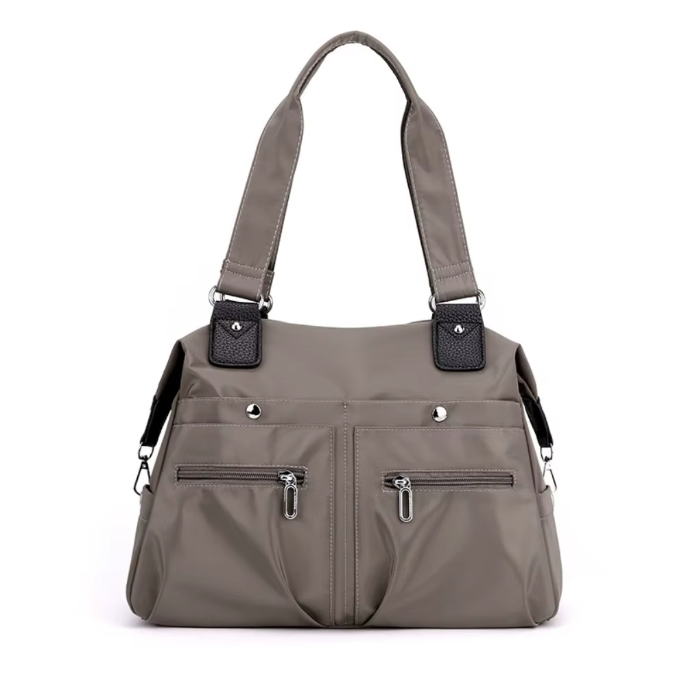 Sac à bandoulière en nylon, grande capacité, léger, décontracté, couleur unie, multi-poches, sac de 