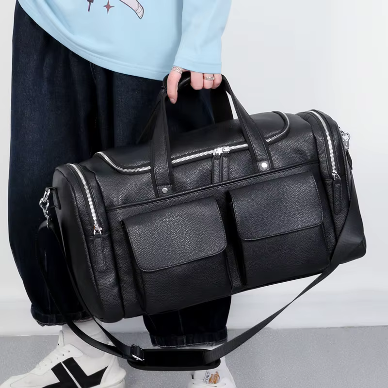 Sac à main de luxe pour homme, sac bandoulière en cuir PU, grande capacité, sac de voyage, sac de sp