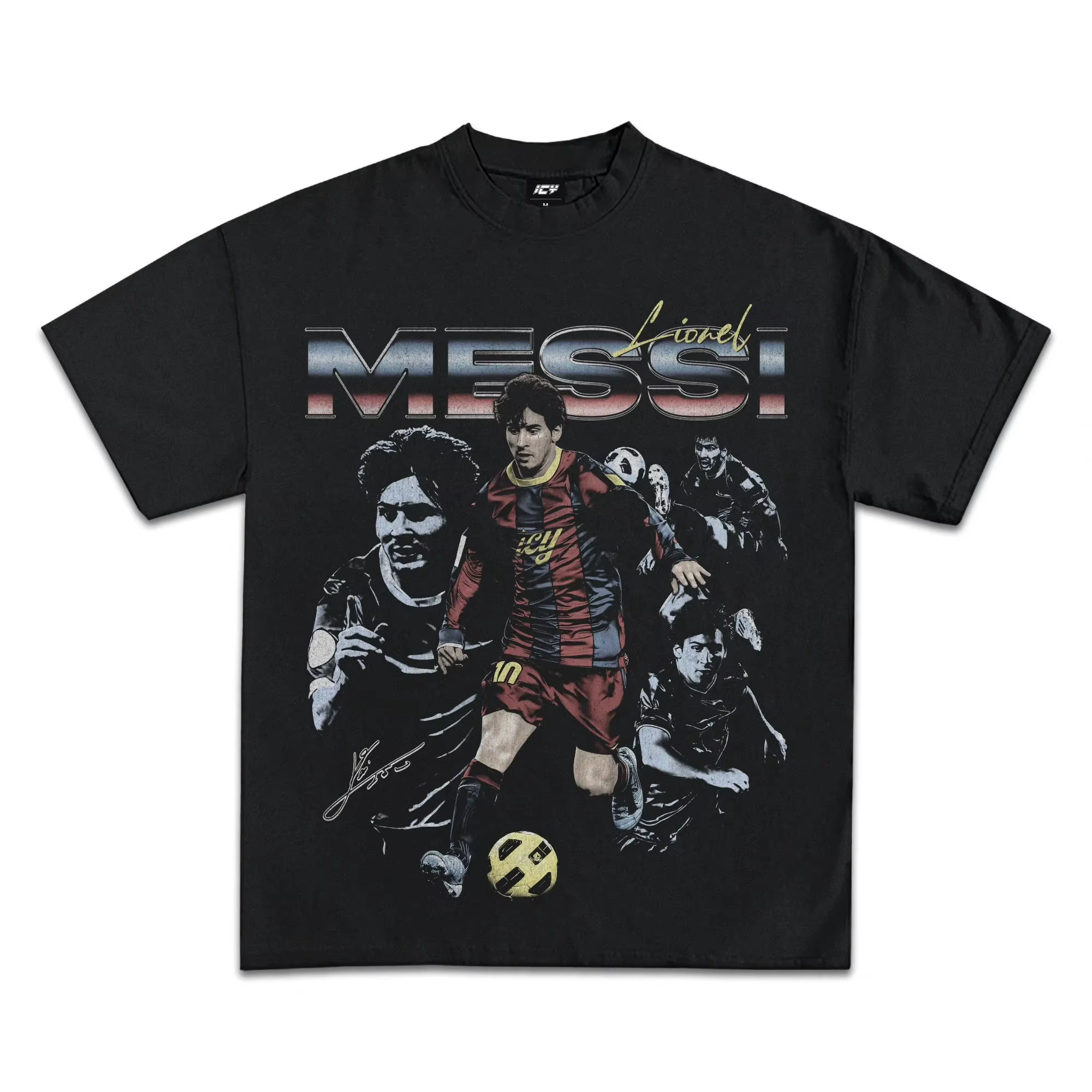 T-shirt graphique de football Lionel Messi Barcelone La Liga, t-shirt unisexe pour fans