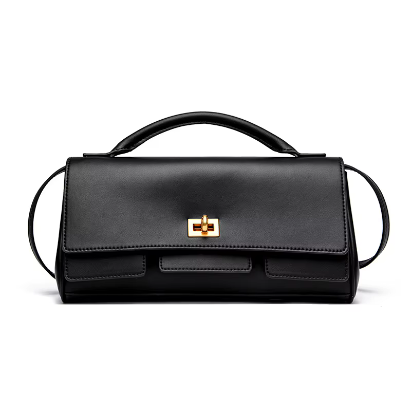 Petit sac fourre-tout pour femme, sac à bandoulière léger, sac à main noir, sac de navetteur simple 