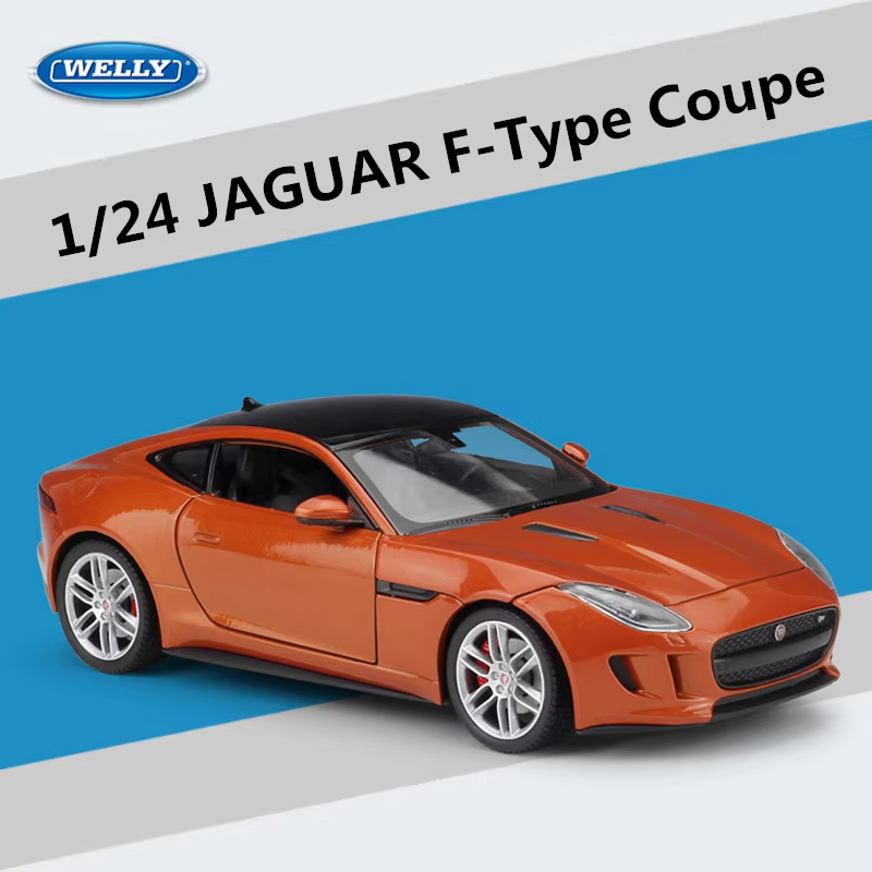 Welly 1:24 Jaguar F-type Coupé, Modèle de Voiture Sportive Classique en Alliage, Véhicule Rétro en M