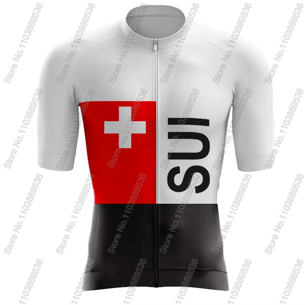 Ensemble Maillot et Cuissard Cycliste Équipe Nationale Suisse 2026 – Tenue Homme Manches Courtes Vél