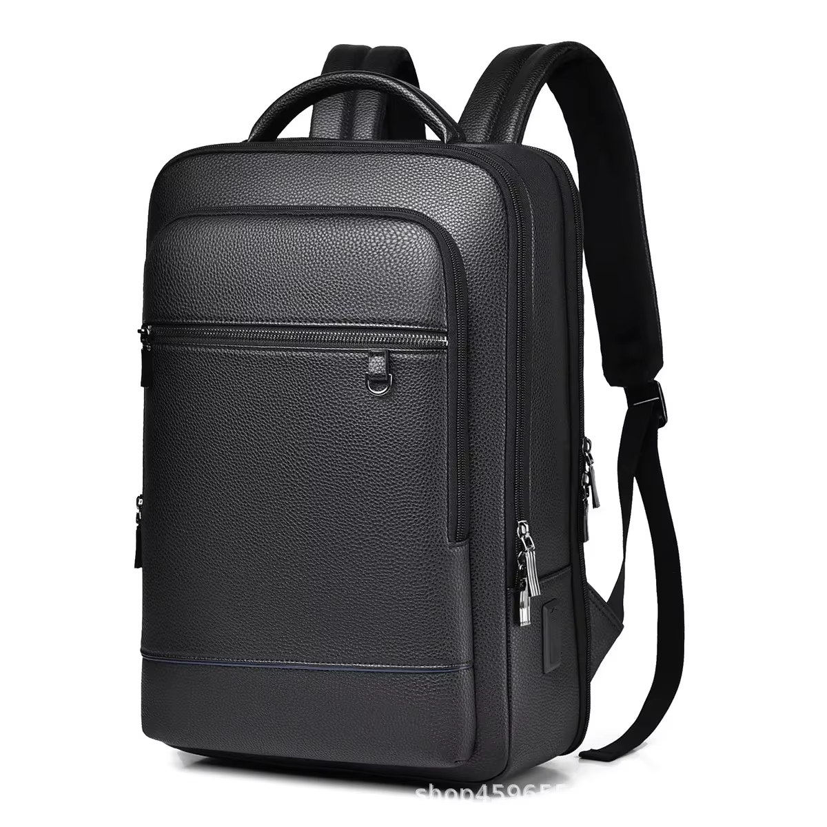 Sac à dos exécutif hommes sacoche en cuir PU USB charge porte-documents bureau voyage ordinateur por