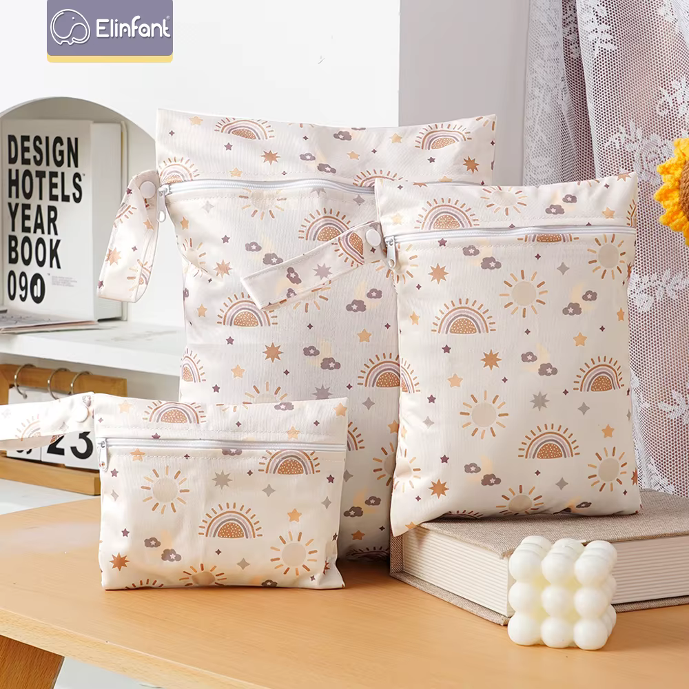 Elinfant 3 pièces sac sec et humide Portable pour maillots de bain, sacs à couches imperméables pour