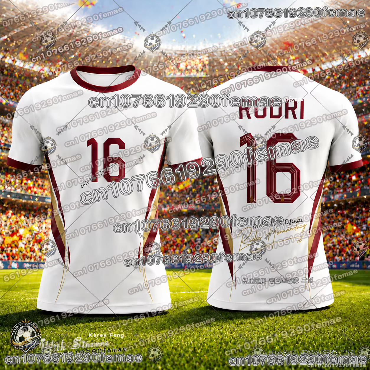Maillot de Foot Blanc Espagne 2026 pour Enfants et Adultes – Hommes, Femmes, Garçons, Filles – Respi
