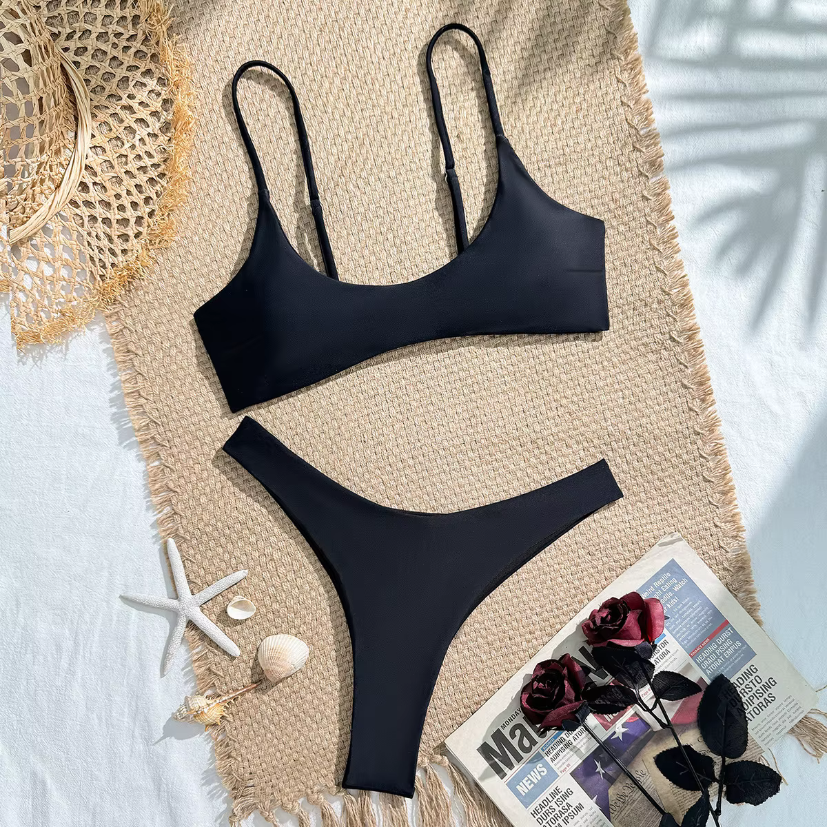 Maillot de bain 2 pièces sexy de type bandeau, bikini à empiècements, push-up, maillots de bain pour