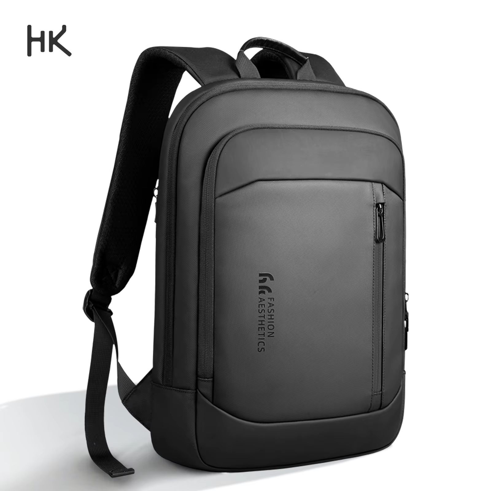 Sac à dos léger pour hommes d'affaires HK Slim, sac à dos pour ordinateur portable 15,6 pouces avec 