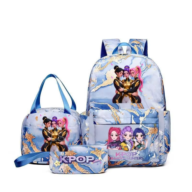 Sac à dos KPop Cartoon rose HUNTR/X pour adolescents, cartable avec sac à bandoulière pour usage quo