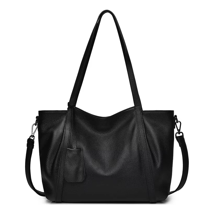 Sac à bandoulière pour femme en cuir véritable, sac fourre-tout à grande capacité, design unique, lu