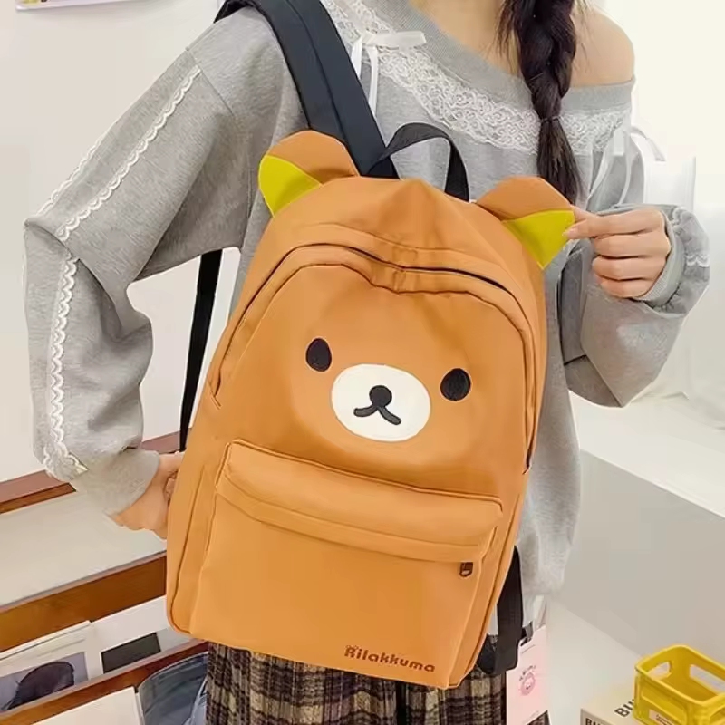 Sac à dos Kawaii Rilakkuma Ours Mignon Grande Capacité Anime Dessin Animé Sac à Dos Élégant pour Étu