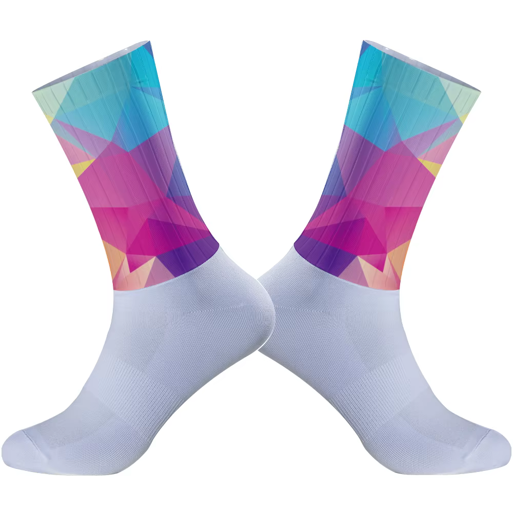 Chaussettes de sport de compression coordonnantes pour hommes et femmes, chaussettes de vélo profess