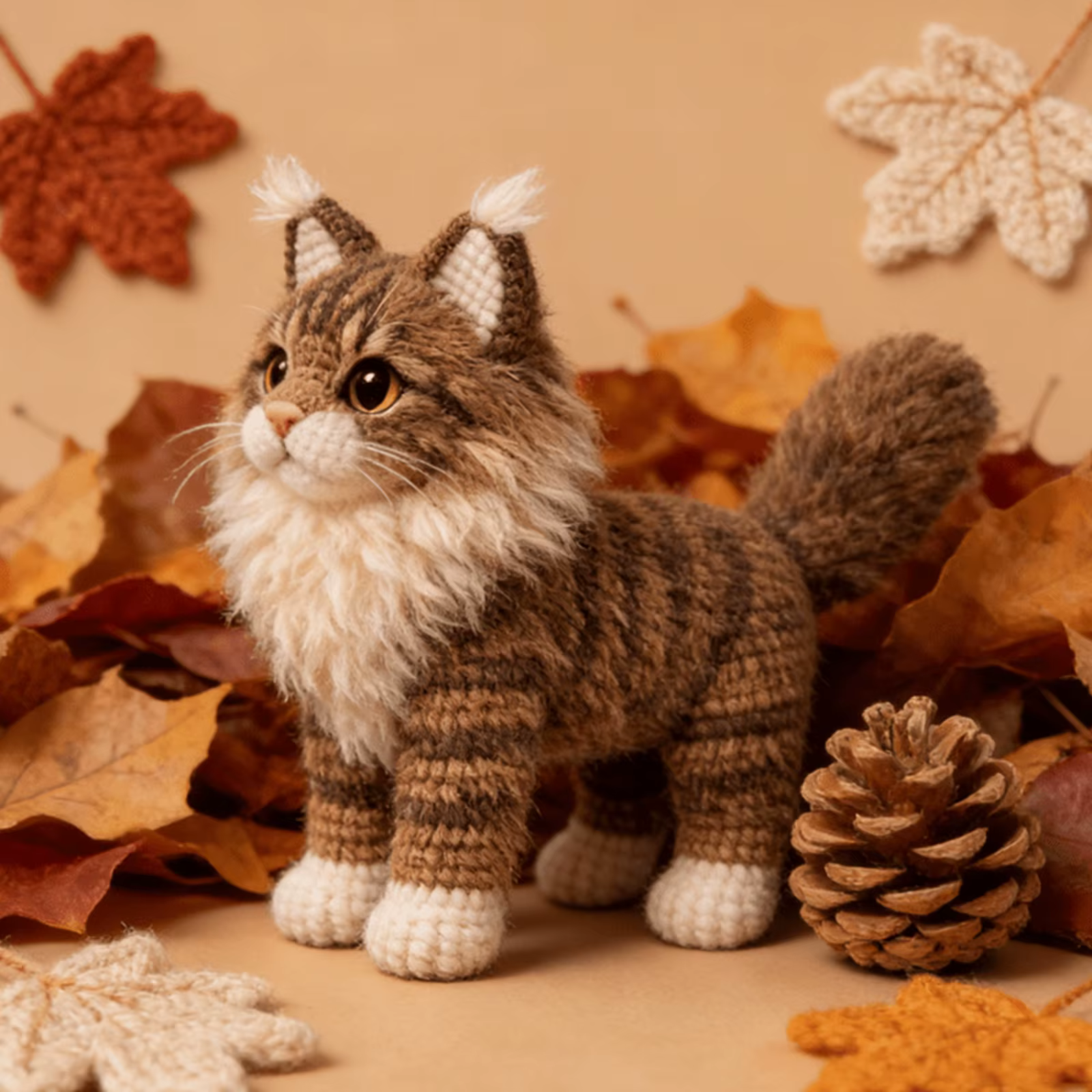 Kit de tricot complet pour débutants adultes Tabby Cat DIY, arts et artisanat faciles, avec tutoriel