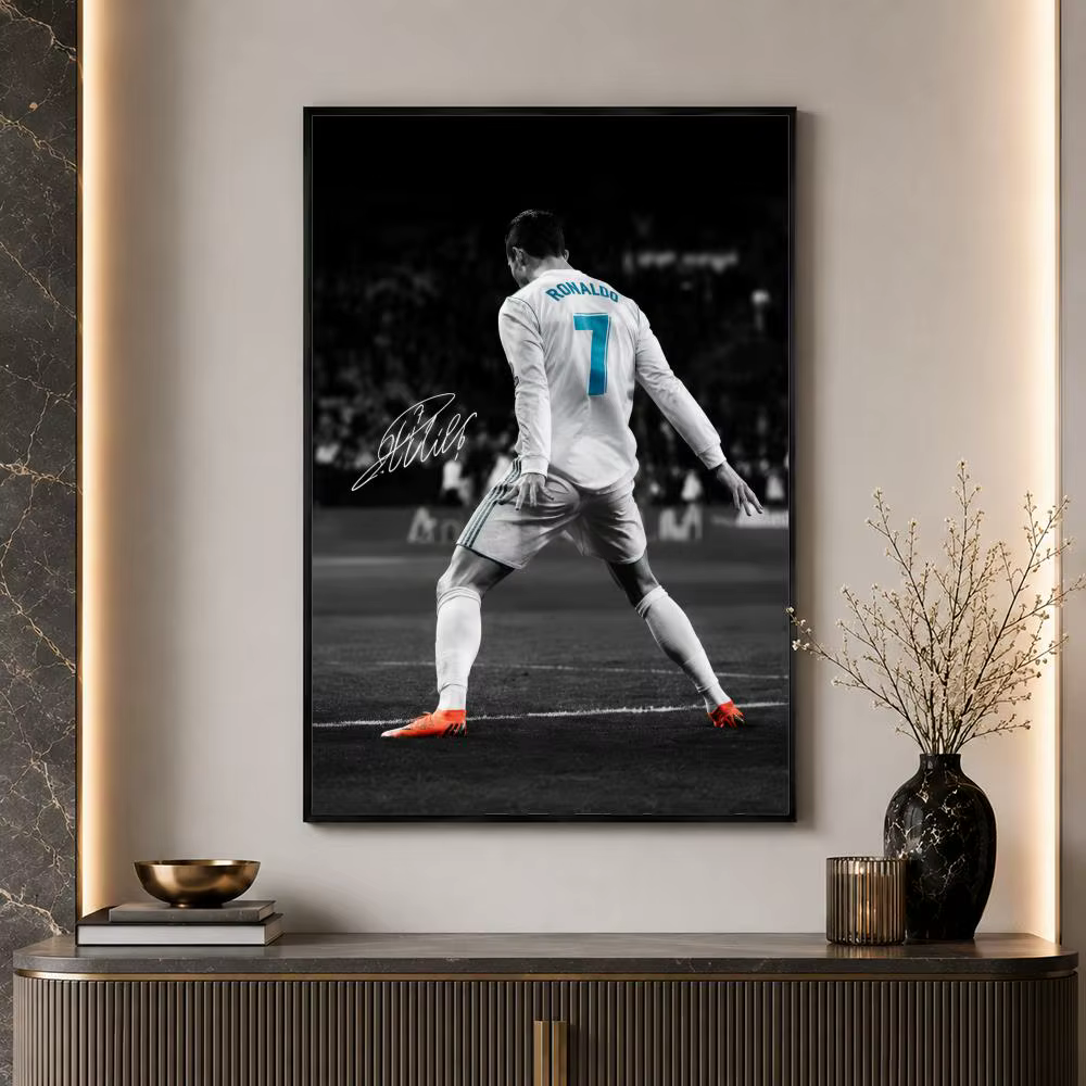 Affiche de portrait de joueur de football, haute définition, imperméable, écologique, ne se décolore