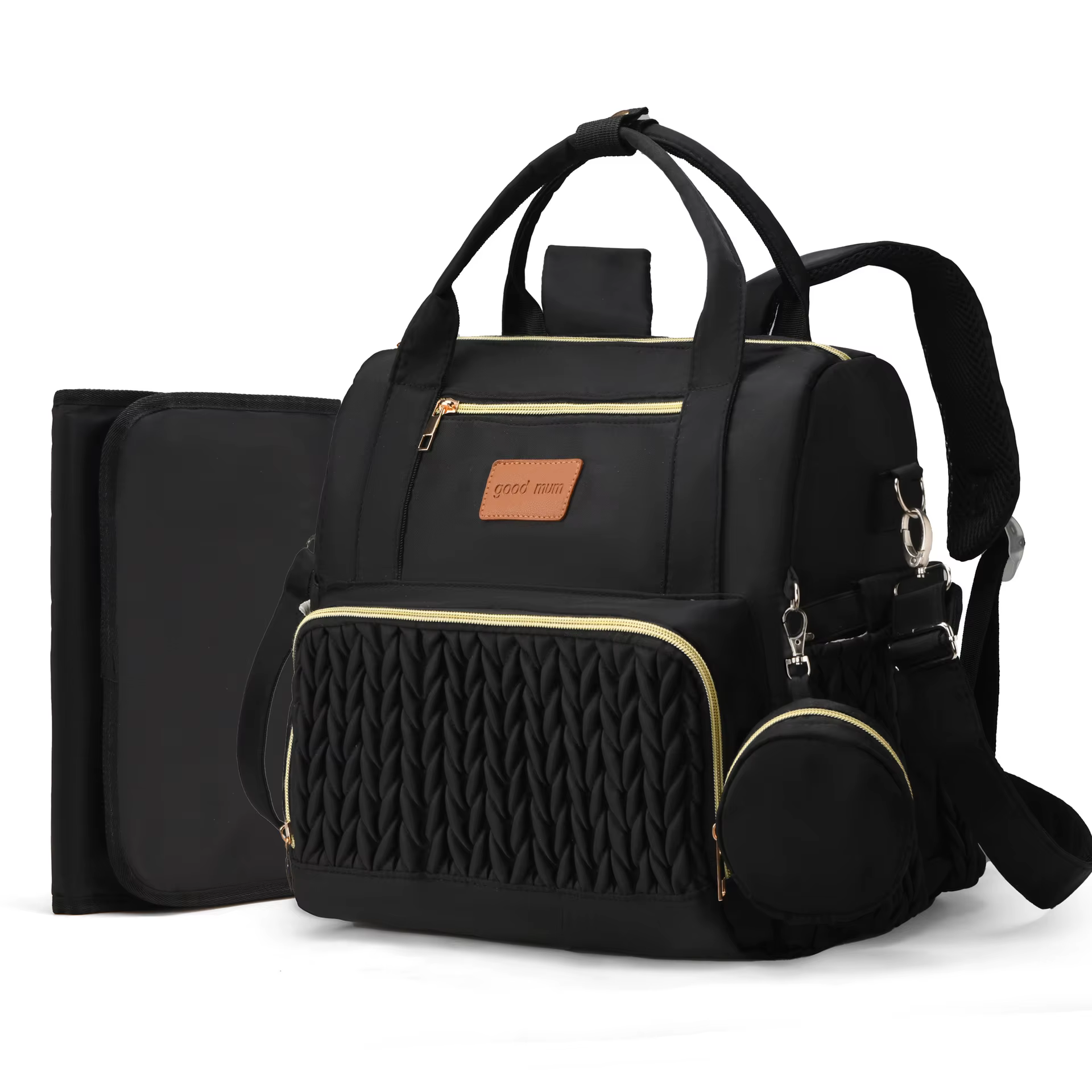 Sac à dos pour couches, sacs à langer multifonctionnels, sac à dos de voyage avec sangles pour pouss