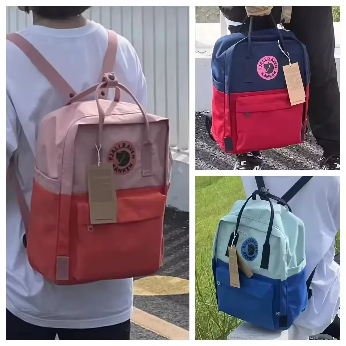 Sac à dos Fjallraven minimaliste bicolore, sac de voyage polyvalent, sac à dos de sport pour étudian