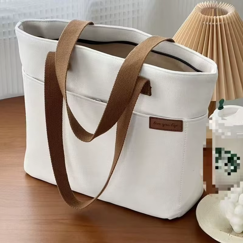 Nouveaux sacs fourre-tout en toile pour femmes, grande capacité, sac à bandoulière, sac de transport
