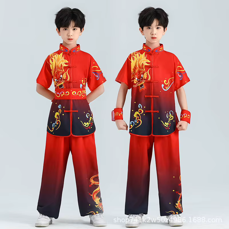 Ensembles d'arts martiaux pour enfants Wushu, vêtements pour enfants, costume pour garçons et filles
