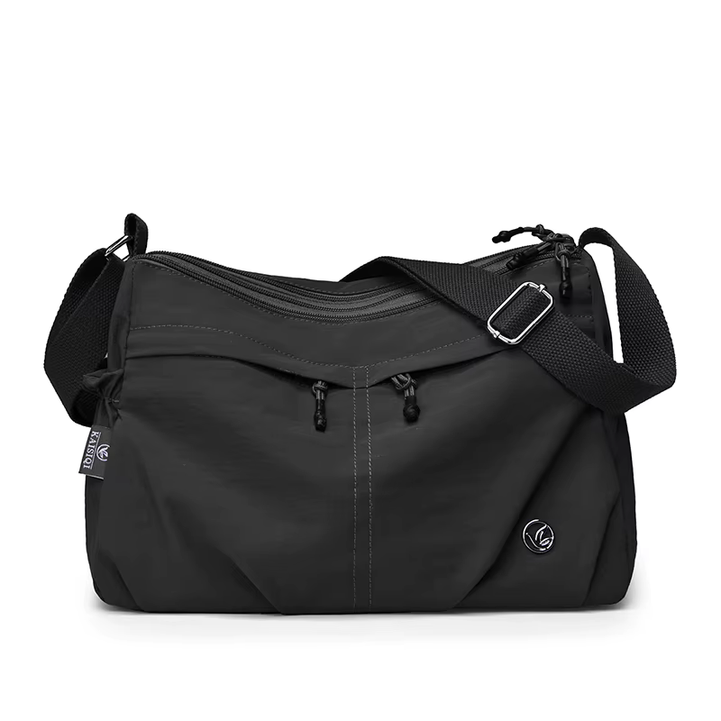 Sac à bandoulière grande capacité pour femme avec trois poches : sac fourre-tout en nylon multi-poch