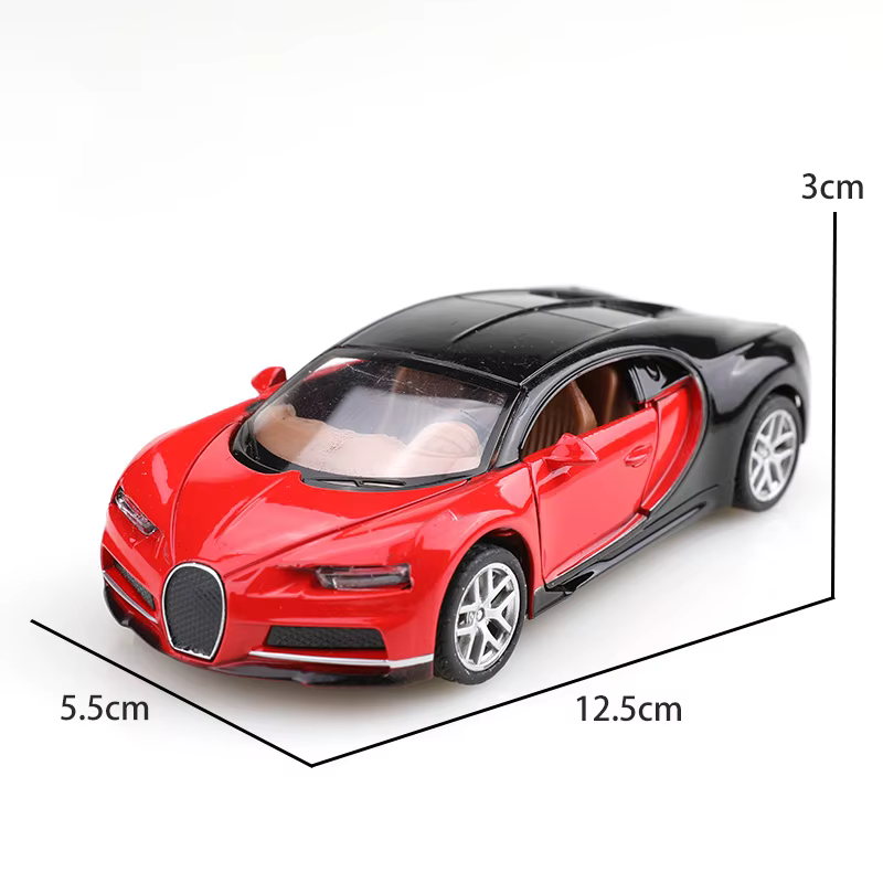 (Bagged) Chiron en tissu 1:36, modèle de voiture moulé sous pression, supercar simulé, voiture moulé