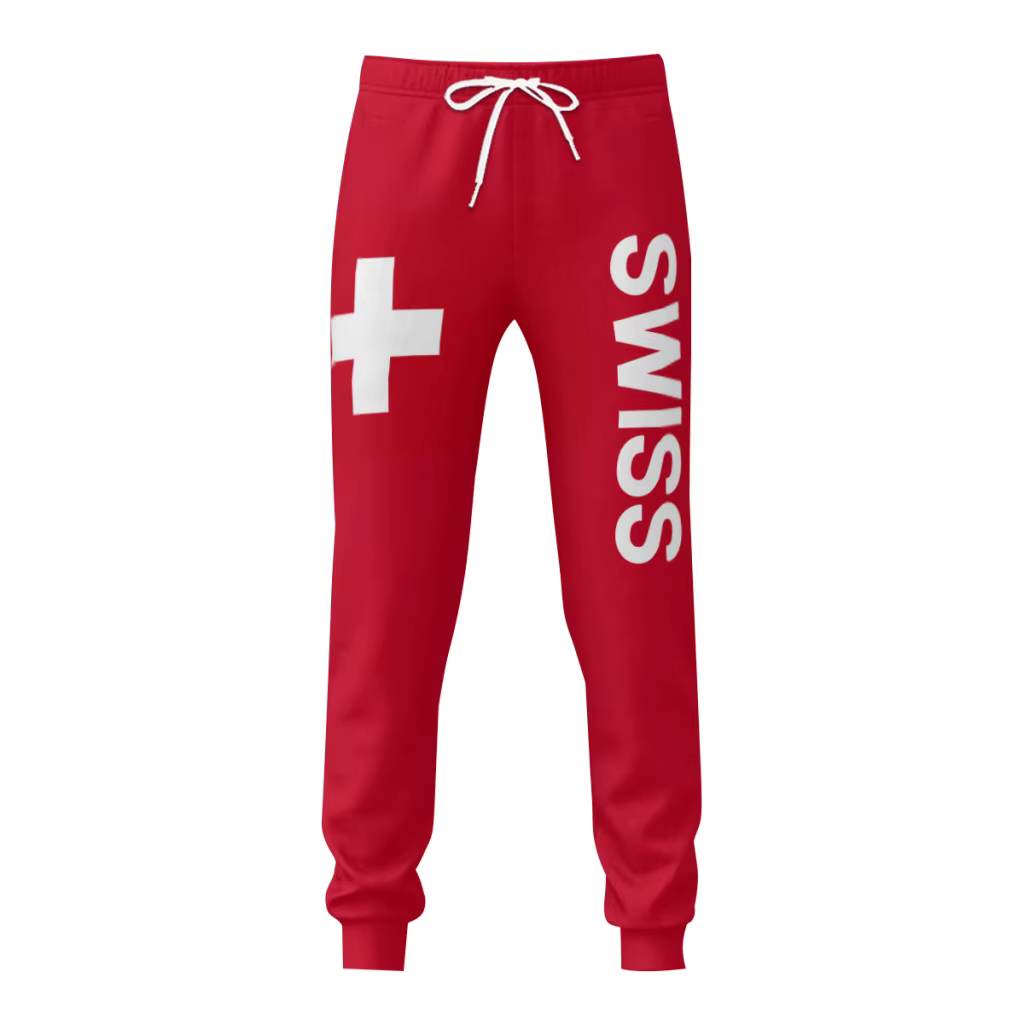 2025 Suisse drapeau hommes pantalons de survêtement avec poches Joggers pour hommes sport pantalon d