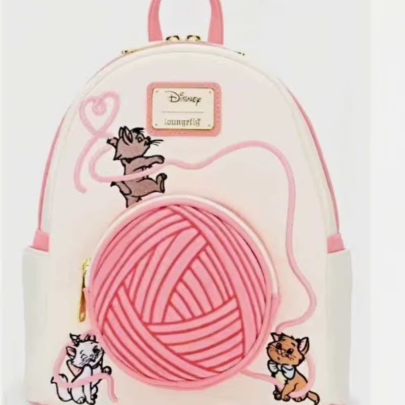 Mini sac à dos The Aristocats Marie à imprimé floral, sac à bandoulière double pour femme, collectio