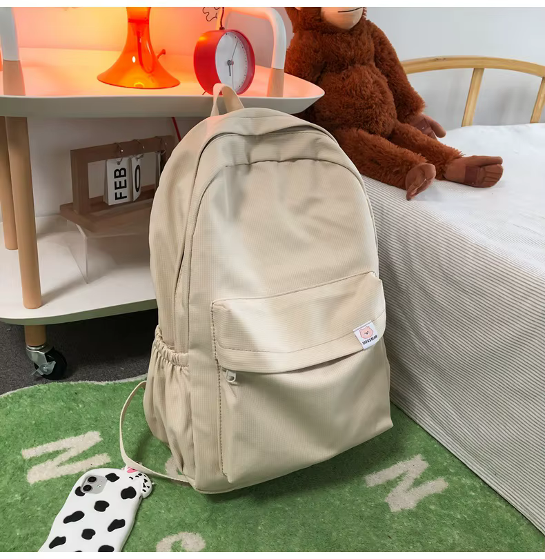 Doux doux fille couleur unie grande capacité étudiant sac à dos nouveau style pour hommes et femmes 