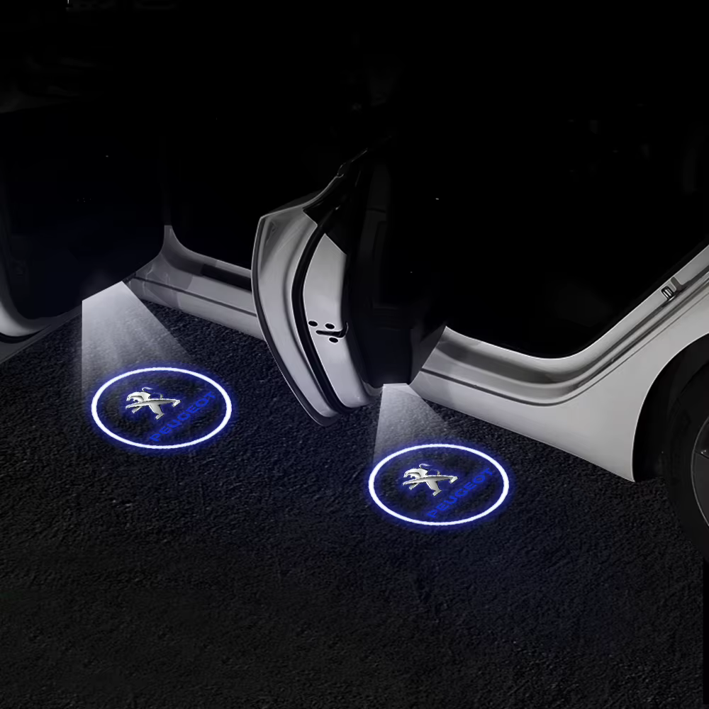 2 pièces, projecteur laser LED pour éclairage de bienvenue de porte de voiture Peugeot, pour Peugeot