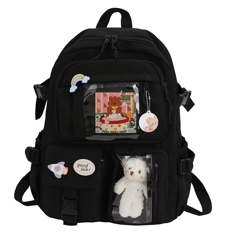 Sac à dos léger et durable, style rétro, couleur unie, mignon, pour adolescents, étudiants, compatib