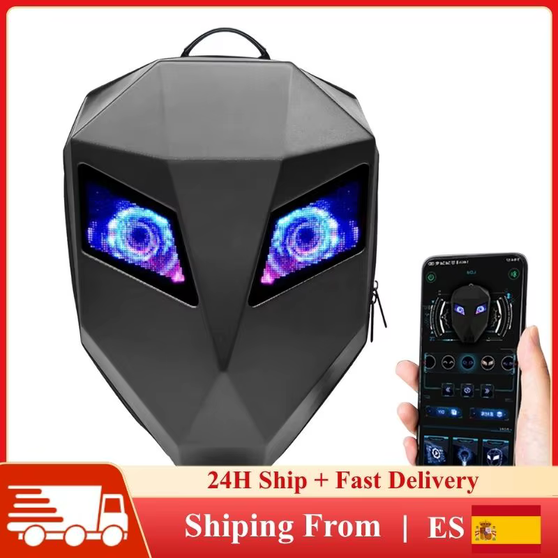Sac à dos LED à écran dynamique, coque rigide 3D, pour motard, étanche, grande capacité, pour voyage
