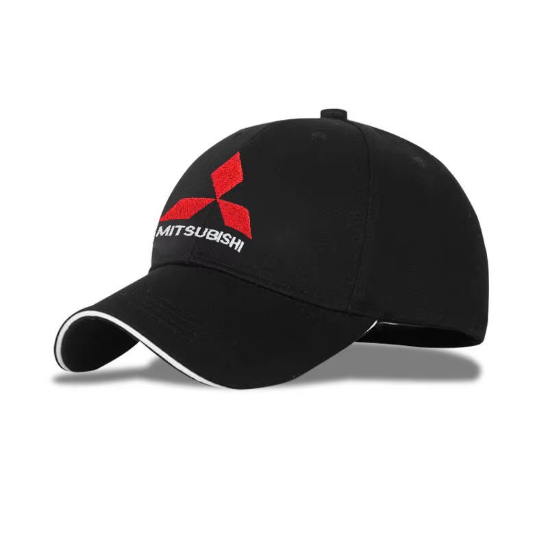 Casquette de sport réglable pour course en plein air, casquette de baseball avec badge pour Mitsubis