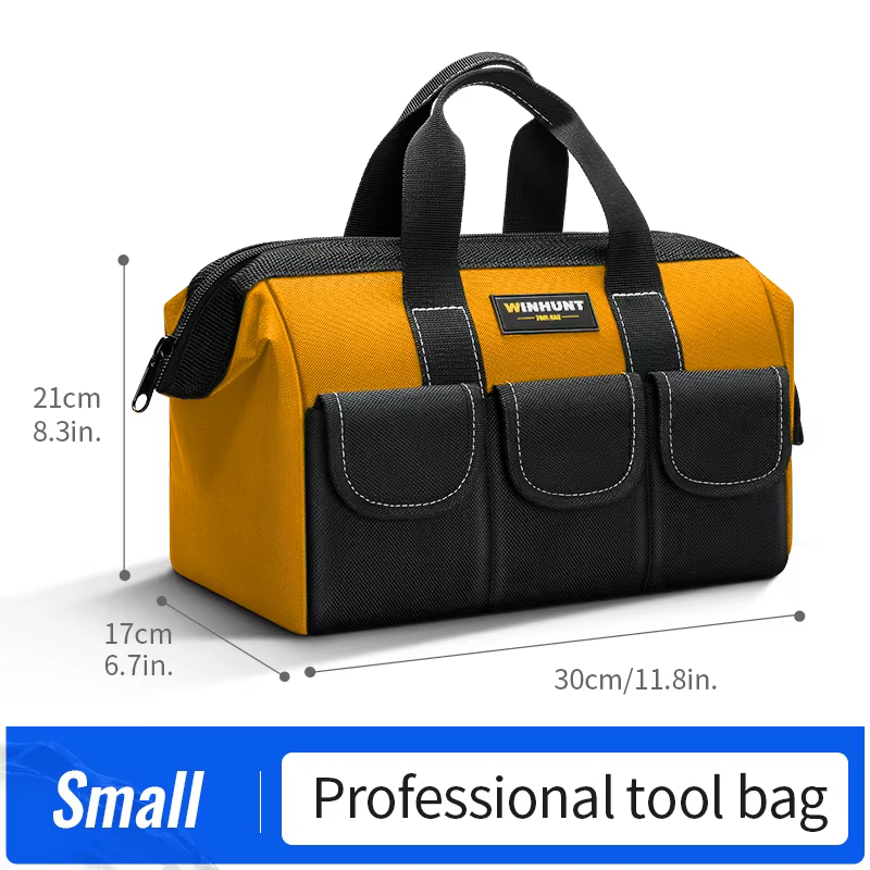 Sac à outils pour hommes, sac à outils robuste, fourre-tout à bouche large pour divers instruments, 