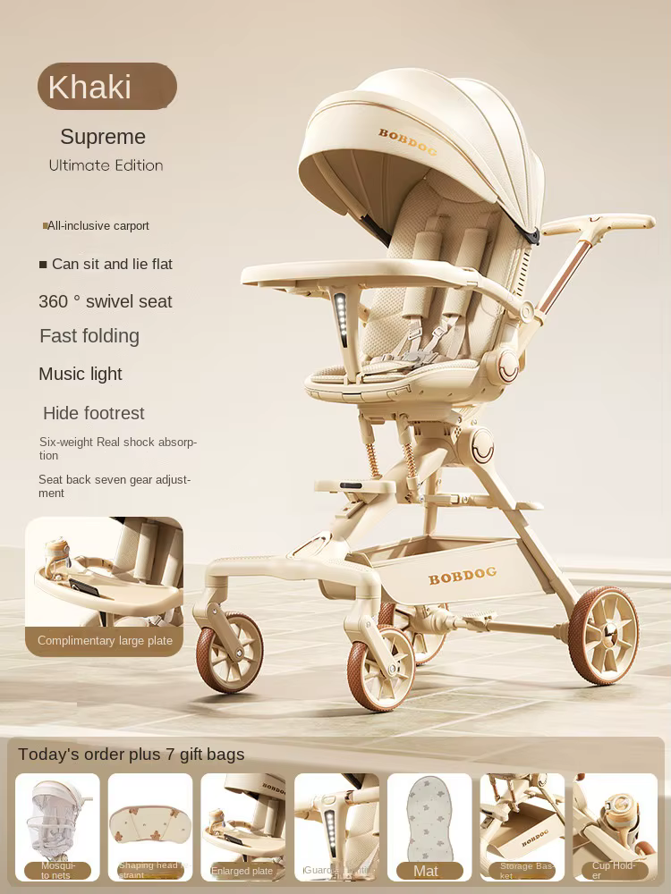 Poussette pour bébés, peut s'asseoir ou s'allonger, légère, pliage en un clic, poussette pour enfant