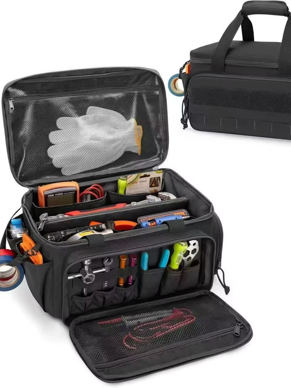 Sac à outils 14 pouces, lourd outil organisateur Tote pour hommes, sac à main tactique, sac d'organi
