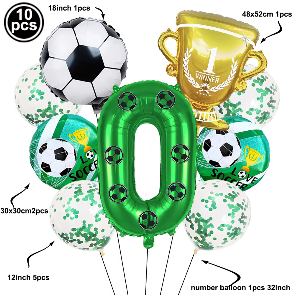 Kit de ballons de fête de Football, ballon de fête d'anniversaire pour enfant, trophée sur le thème 