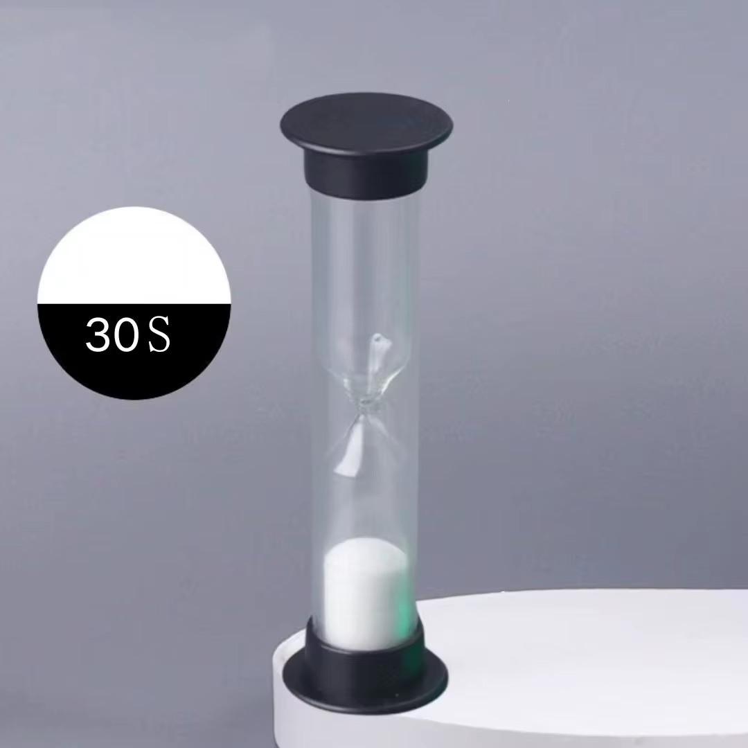 6 pièces de minuteurs sablier en plastique colorés, petits, avec intervalles de 30 secondes/1 minute