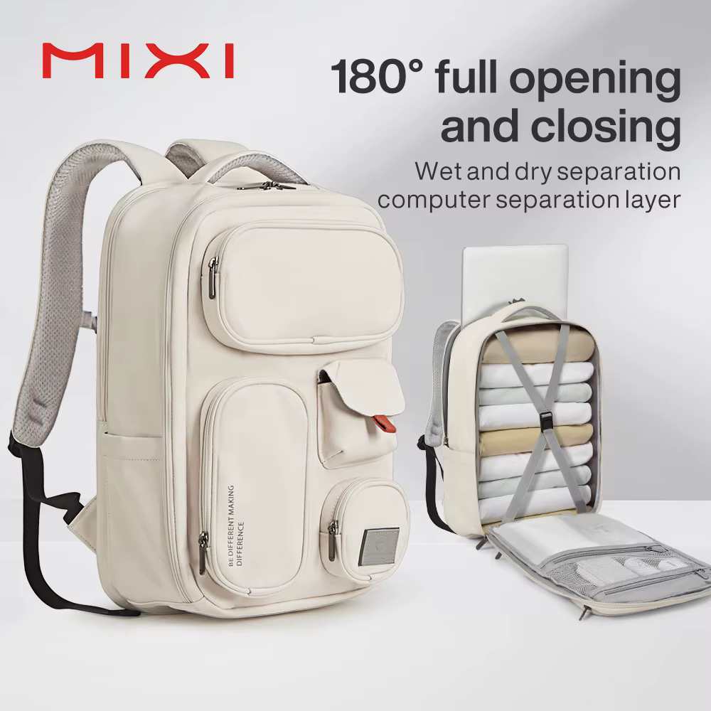 Mixi sac à dos extérieur femmes sac de voyage 18 pouces hommes sac à dos étanche ordinateur portable