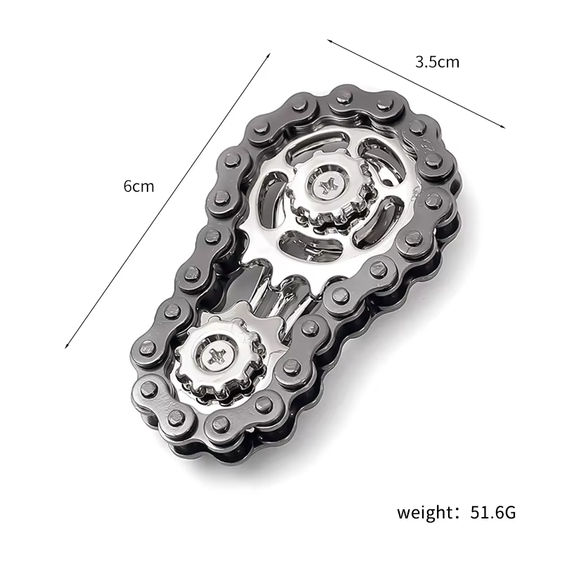 Pignons volant d'inertie gyroscope Fidget Spinner anti-stress anxiété chaînes de vélo en métal EDC S