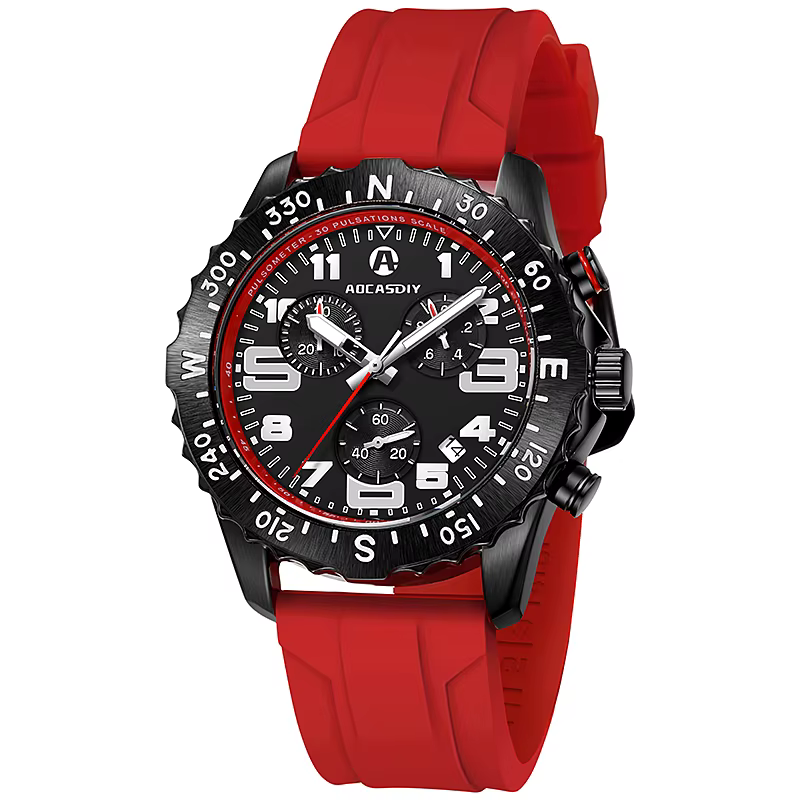 Montre de sport décontractée pour hommes, montre-bracelet de luxe, étanche, lumineuse, chronographe,