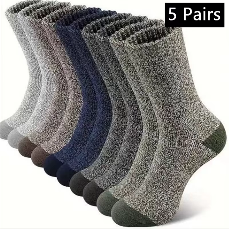 5 paires de chaussettes en laine mérinos pour hommes et femmes, chaussettes de randonnée Super épais