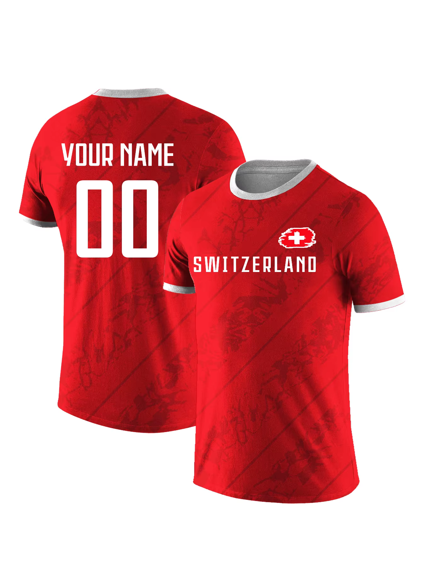 T-shirt de football personnalisé Suisse – Maillot de supporter de l'équipe nationale suisse pour hom