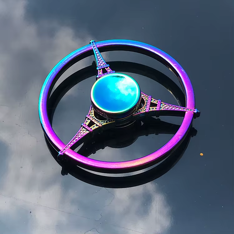 Spinner en métal arc-en-ciel Fidget Spinners à doigts colorés Spinners à main à grande vitesse Jouet