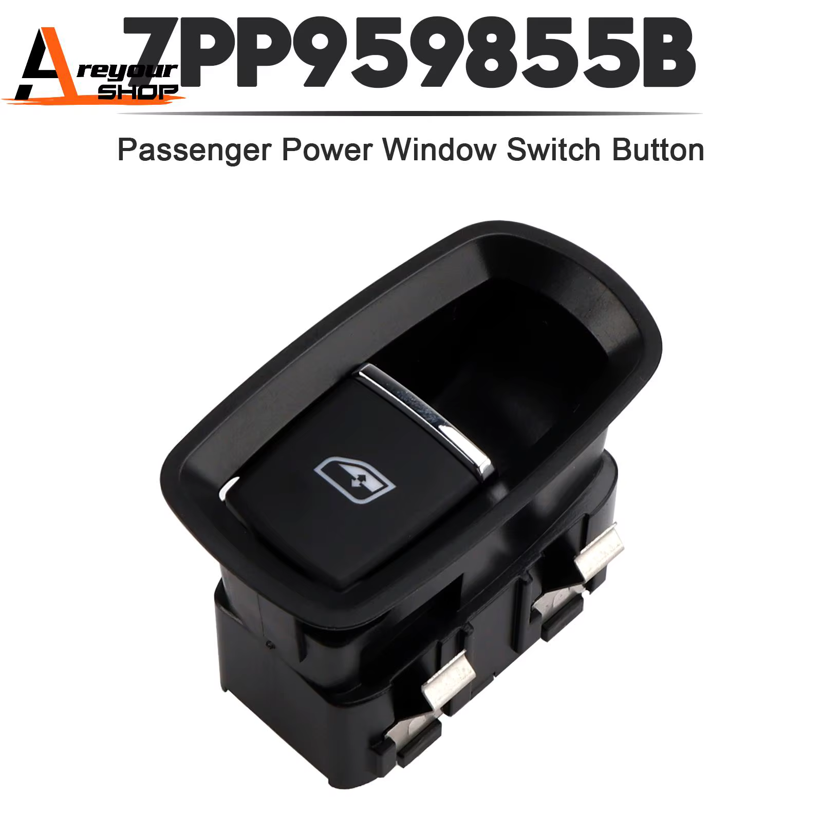 Areyourshop Bouton d'interrupteur de lève-vitre électrique côté passager 7PP959855B pour Porsche Mac