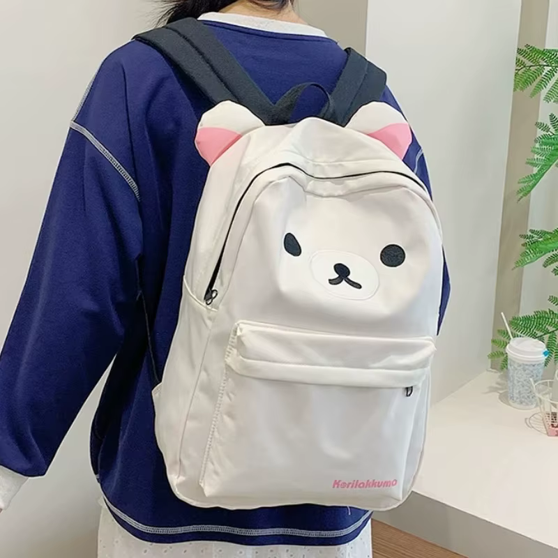 Kawaii ours Rilakkumas sac à dos grande capacité sac à dos élégant étudiant sac d'école sacs à bando