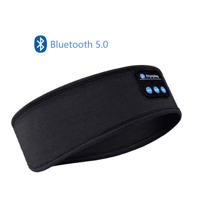 HUAWEISHI Bluetooth 5.0 écouteurs sport bandeau de couchage élastique sans fil casque musique masque