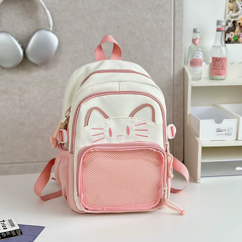 Y2K mignon chat Ita sacs à dos grande capacité sac à dos décontracté fille Transparent bricolage aff