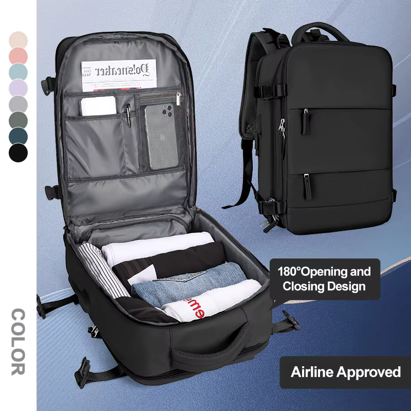 Grand sac à dos de voyage pour hommes, sac à dos étanche pour ordinateur portable approuvé par le vo