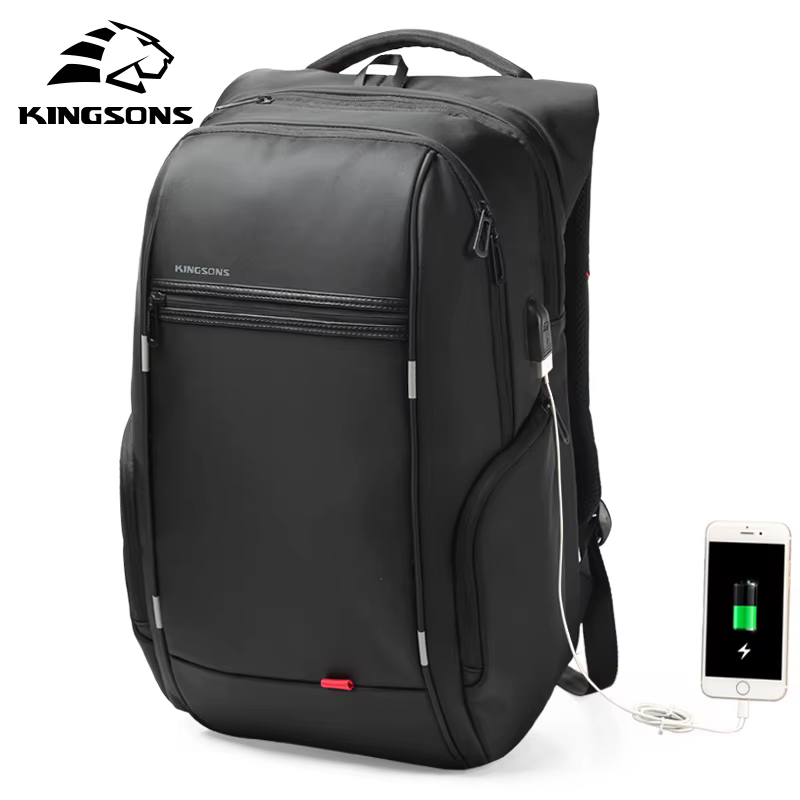 Kingsons étanche hommes femmes sac à dos USB charge mâle femme école sacs à dos antivol sac à dos po