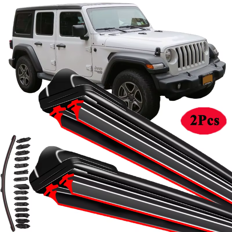 Balais d'essuie-glace de voiture pour JEEP Wrangler JL 2018 2019 2020 Sport S Sahara Rubicon, vitre 